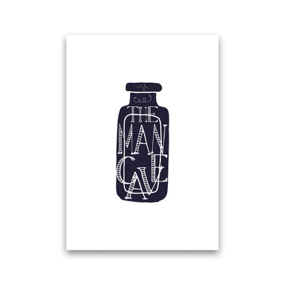 The Man Cave 3 Modern Print, Framed Bathroom Wall Art Print Only