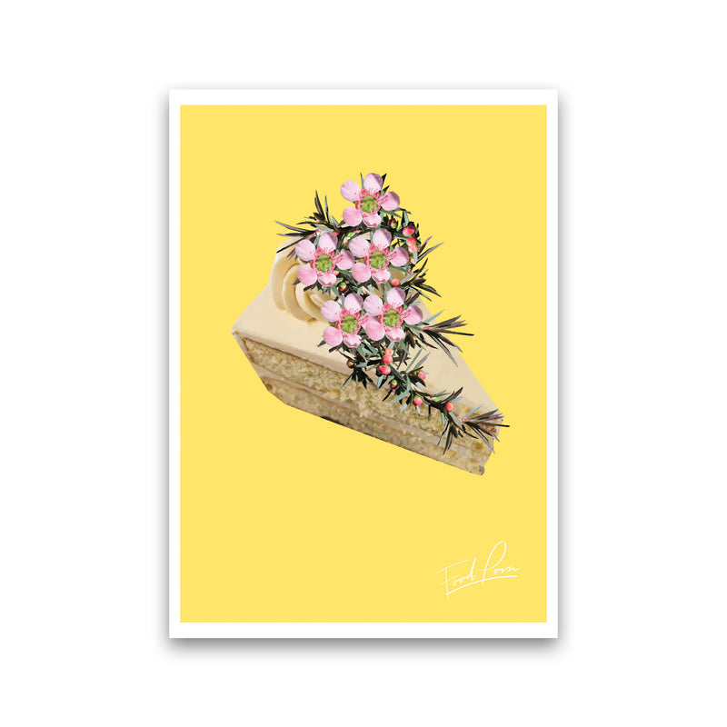 Yellow Cake Food Print, Framed Kitchen Wall Art Print Only