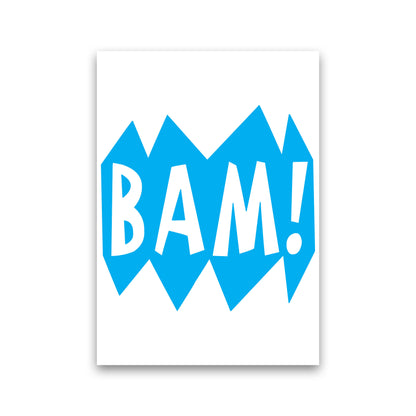 BAM! Blue Framed Nursey Wall Art Print Print Only