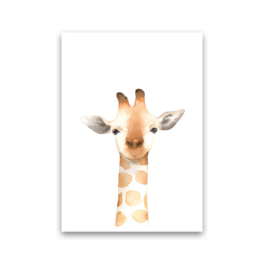 Forest Friends, Cute Giraffe Modern Print Animal Art Print Print Only