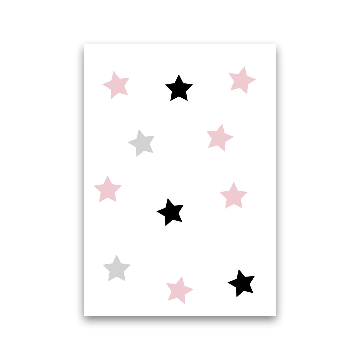 Pink Black And Grey Stars Modern Print Print Only