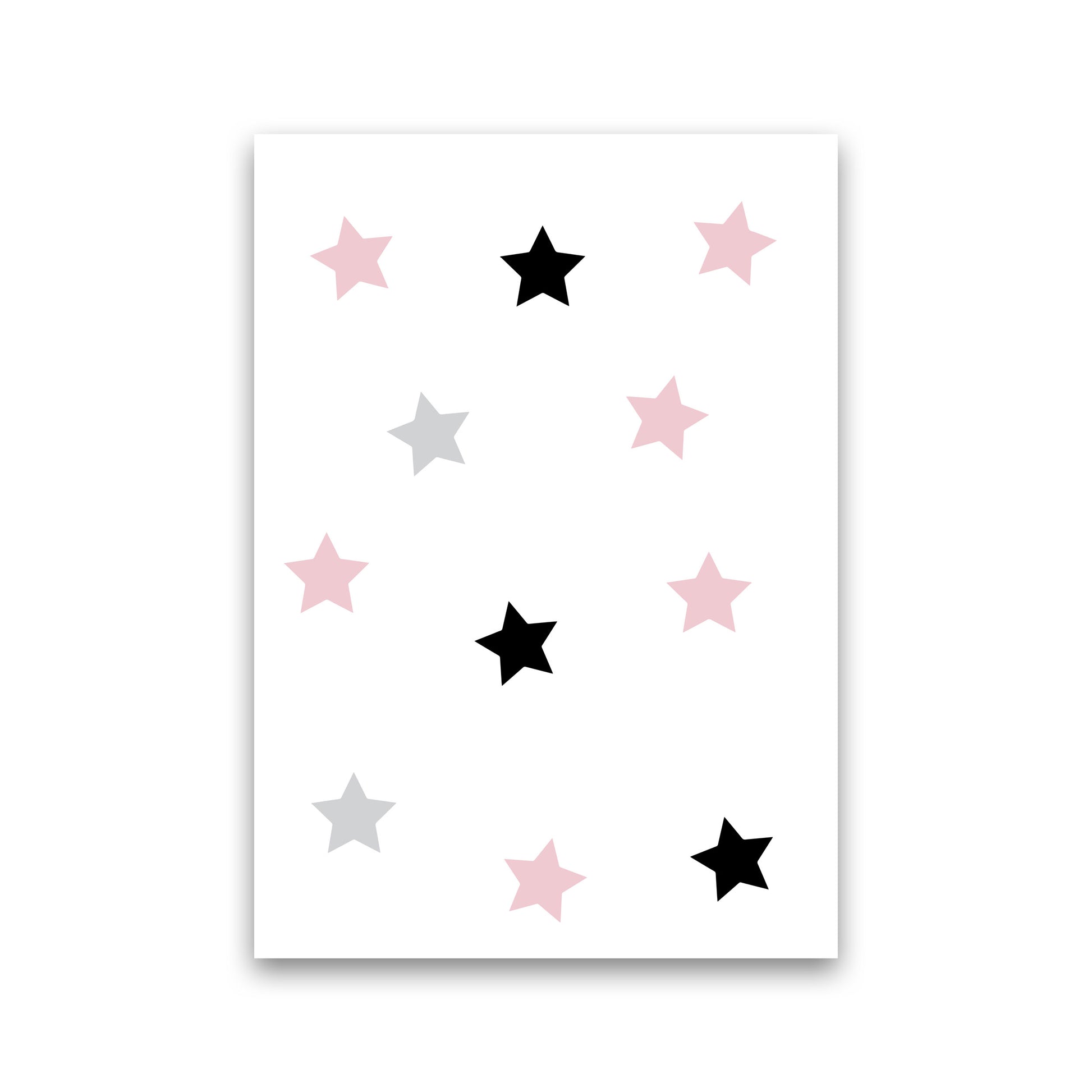 Pink Black And Grey Stars Modern Print Print Only