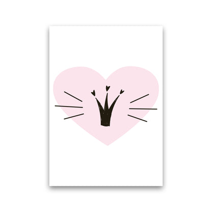 Crown With Pink Heart Framed Nursey Wall Art Print Print Only