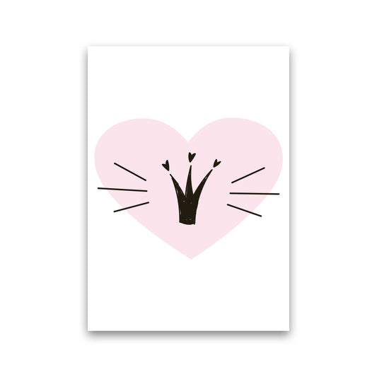 Crown With Pink Heart Framed Nursey Wall Art Print Print Only