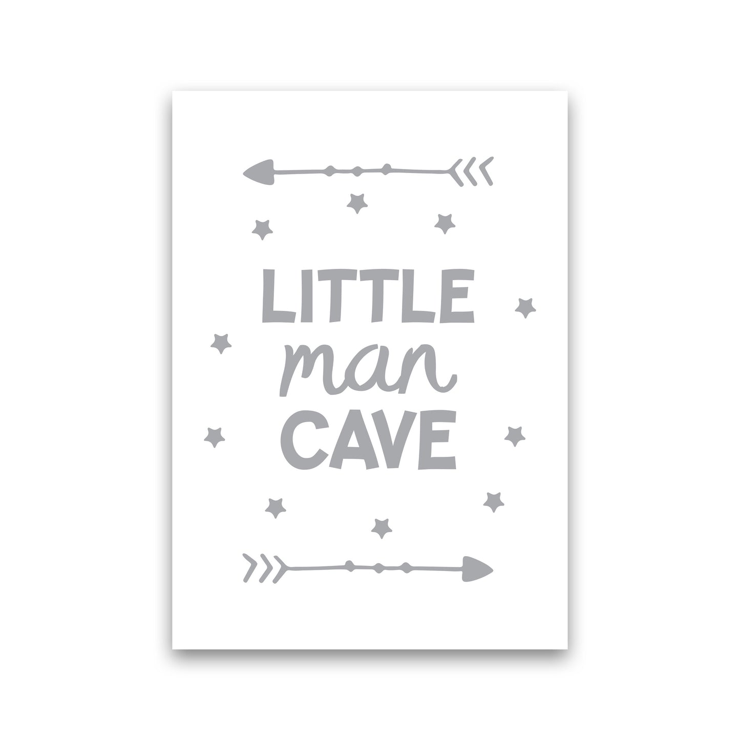 Little Man Cave Grey Arrows Framed Nursey Wall Art Print Print Only