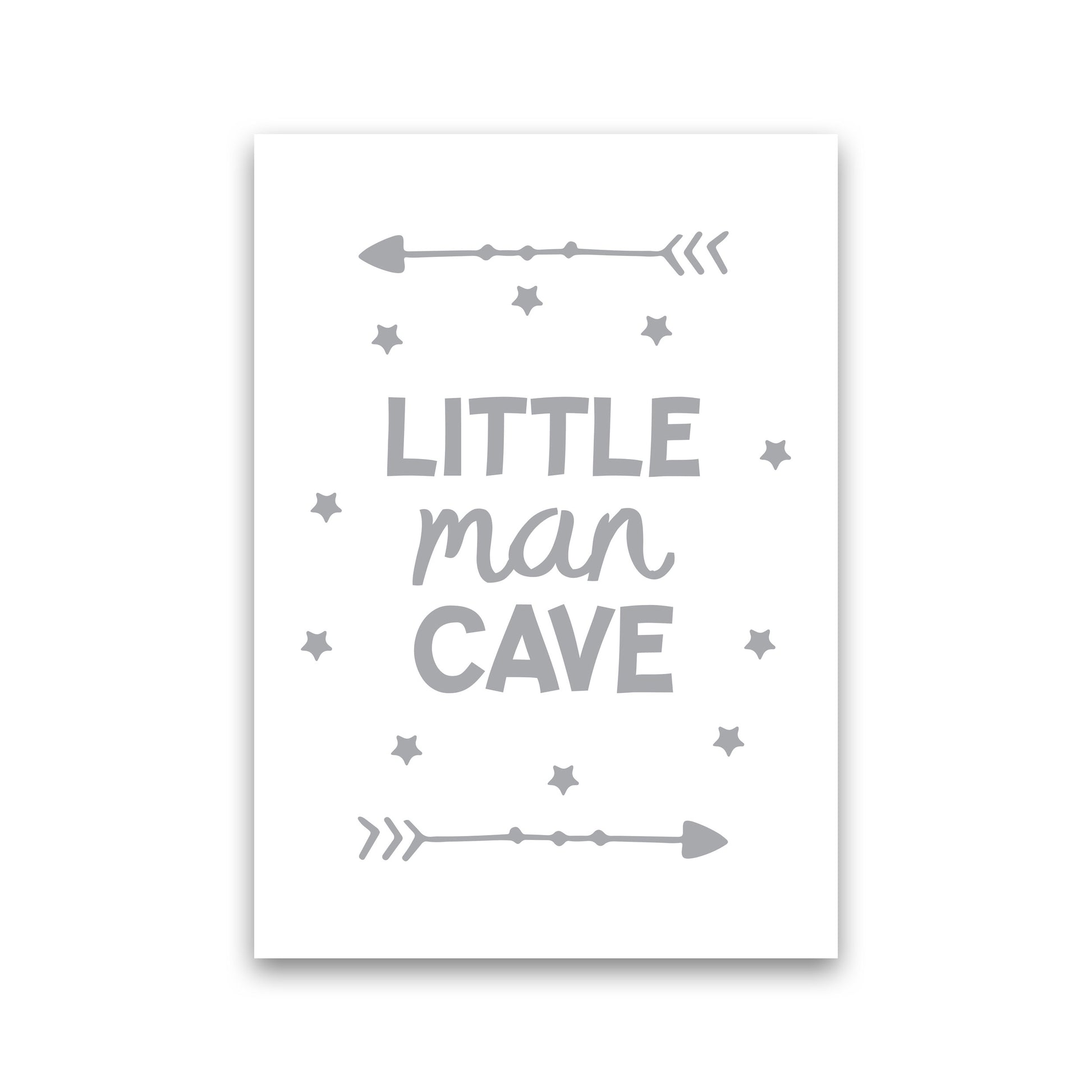 Little Man Cave Grey Arrows Framed Nursey Wall Art Print Print Only