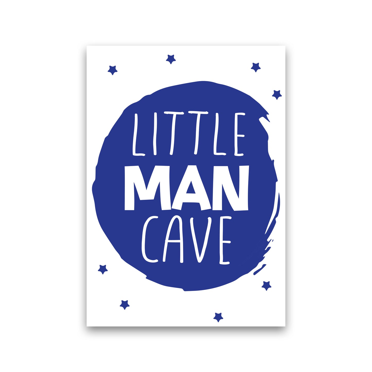 Little Man Cave Navy Circle Framed Nursey Wall Art Print Print Only