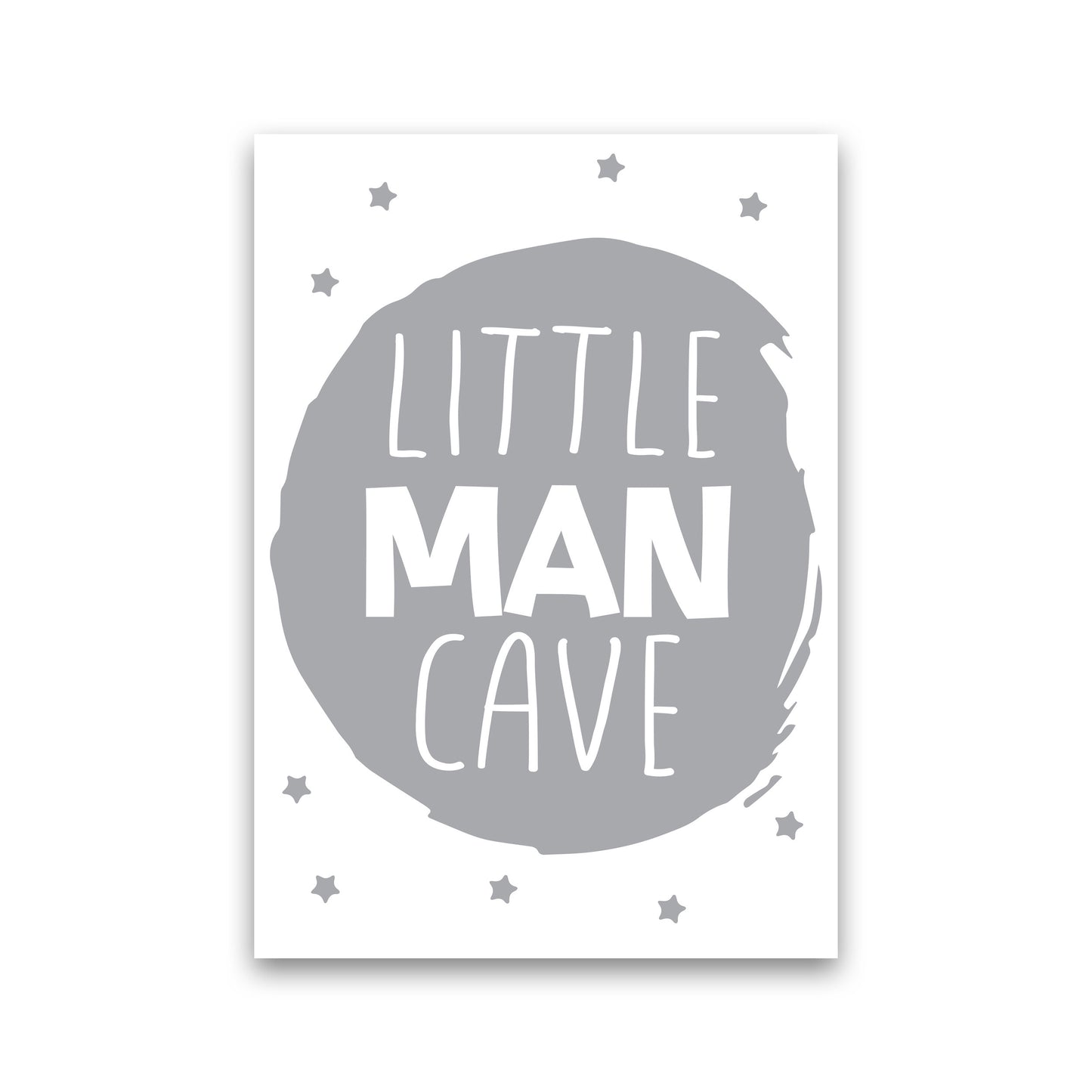 Little Man Cave Grey Circle Framed Nursey Wall Art Print Print Only