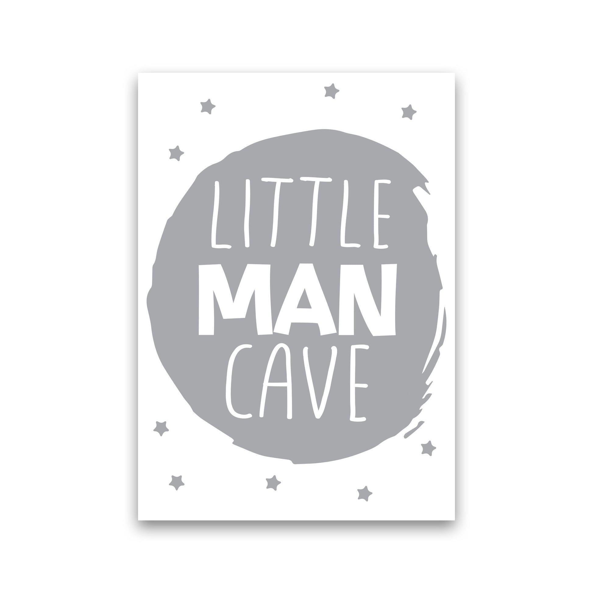 Little Man Cave Grey Circle Framed Nursey Wall Art Print Print Only