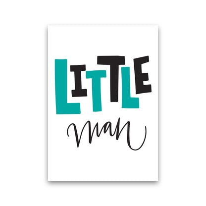 Little Man Teal And Black Framed Nursey Wall Art Print Print Only