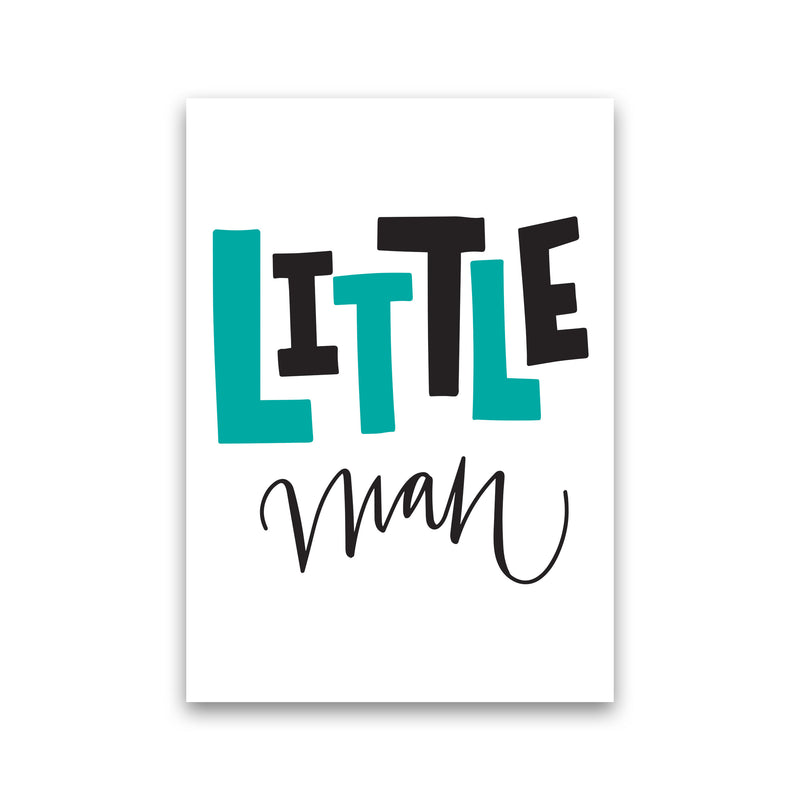 Little Man Teal And Black Framed Nursey Wall Art Print Print Only