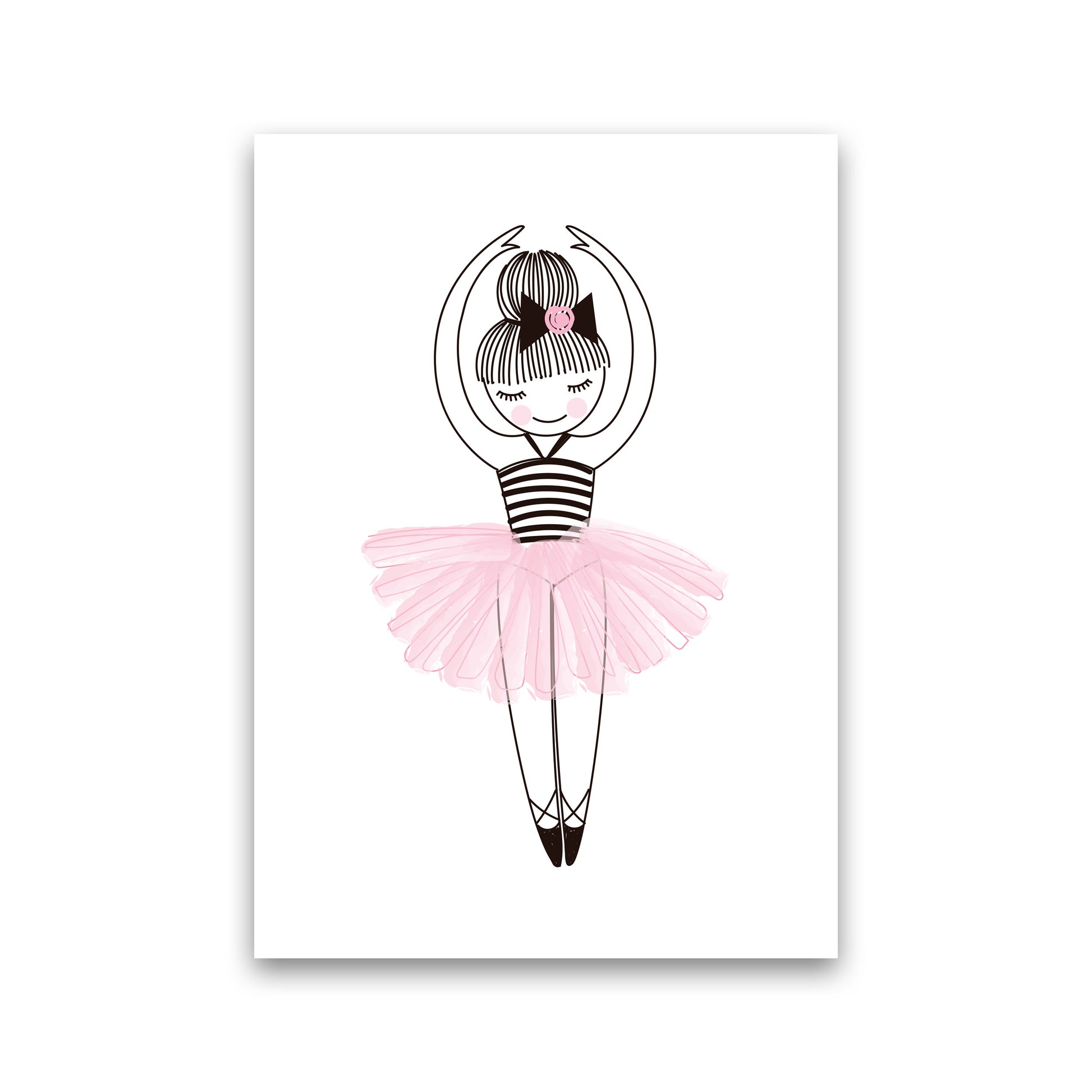 Girl's Ballerina Drawing Multi Set Illustration Wall Art Poster Print Print Only
