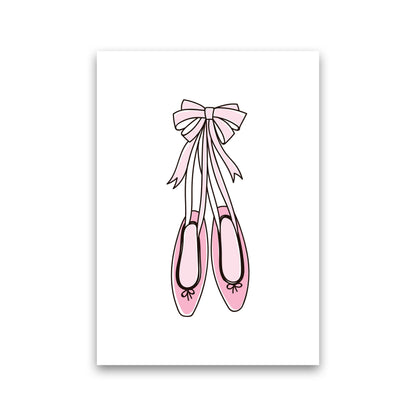 Ballerina Shoes Framed Nursey Wall Art Print Print Only