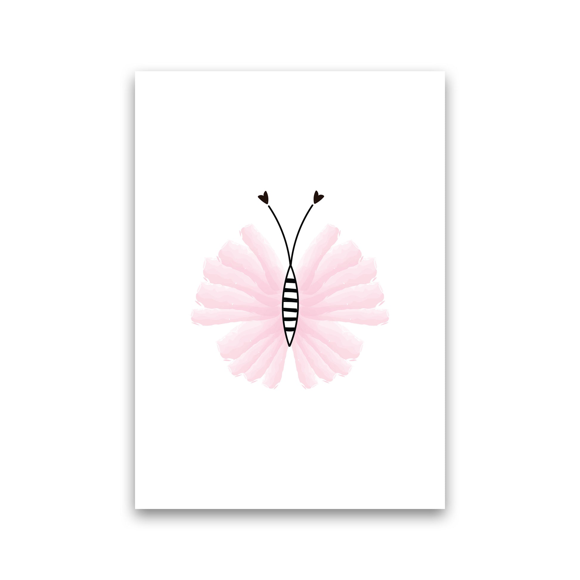 Pink Butterfly Modern Print Animal Art Print Print Only