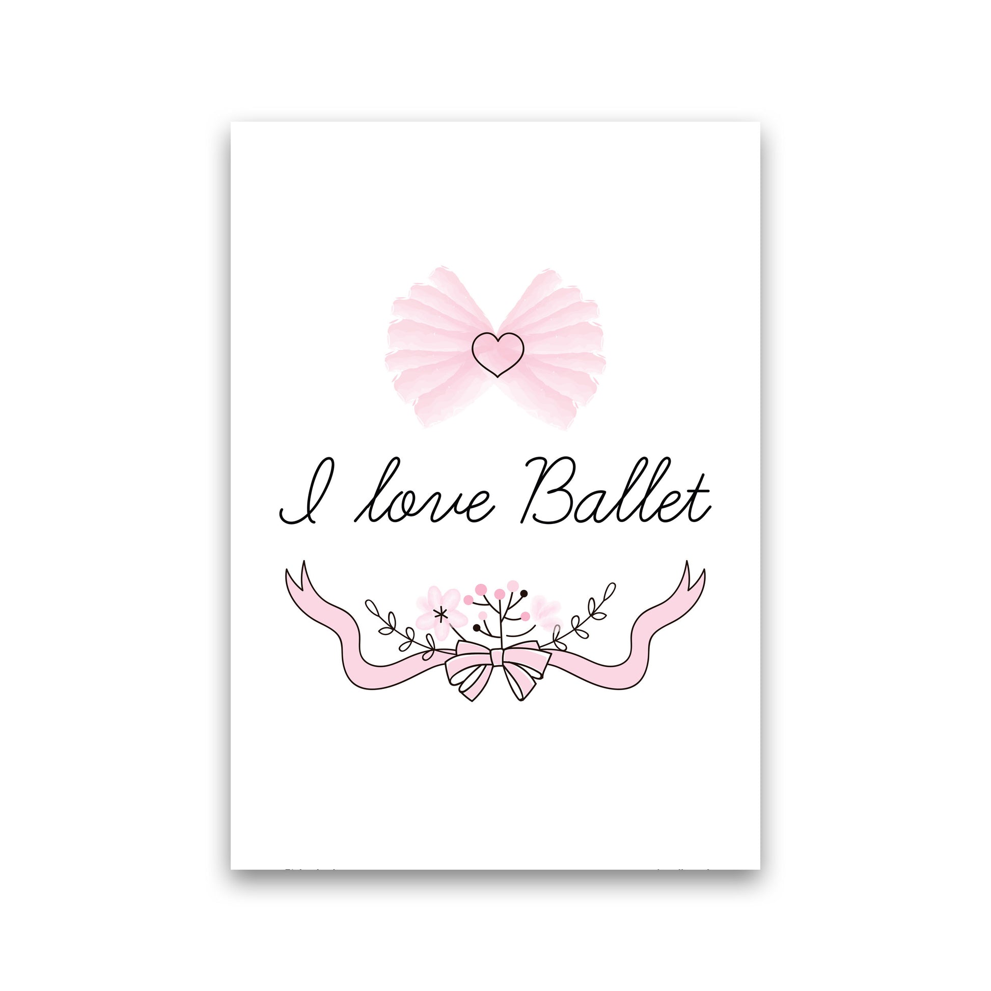 I Love Ballet Framed Nursey Wall Art Print Print Only