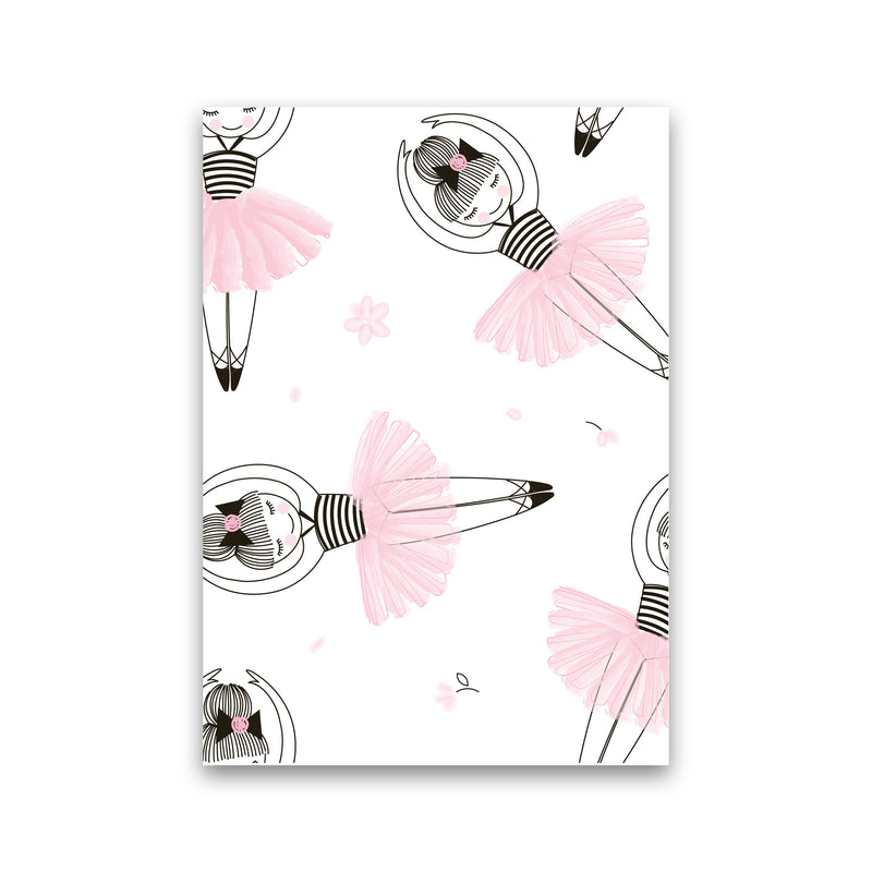Ballerina Repeat Pattern Framed Nursey Wall Art Print Print Only