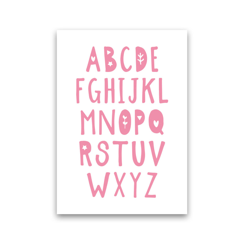 Bright Pink Alphabet Framed Nursey Wall Art Print Print Only