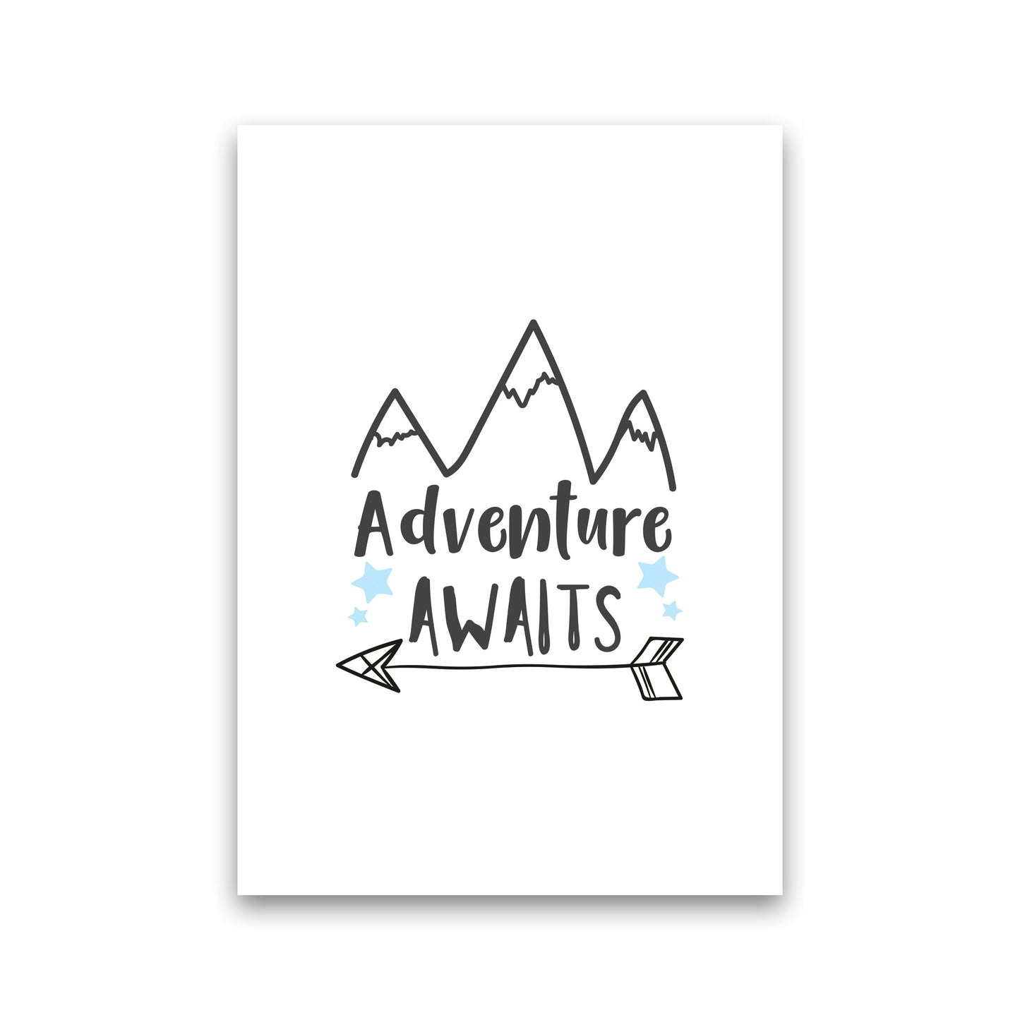 Adventure Awaits Framed Typography Wall Art Print Print Only
