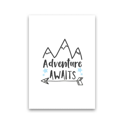 Adventure Awaits Framed Typography Wall Art Print Print Only