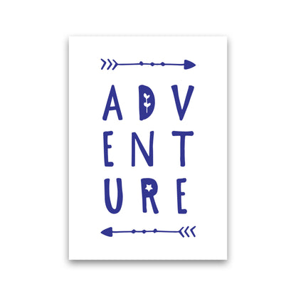 Adventure Navy Framed Typography Wall Art Print Print Only