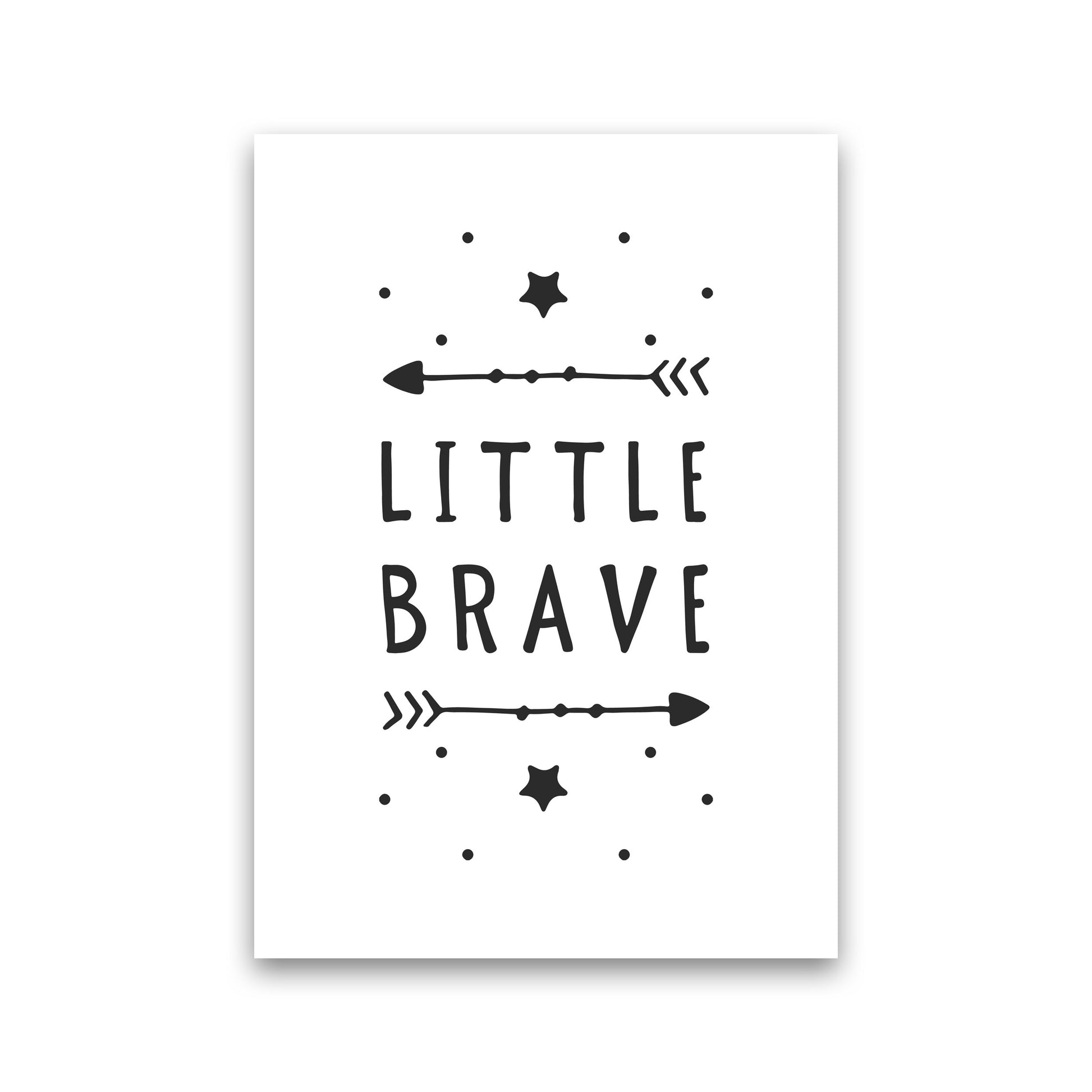 Little Brave Black Framed Typography Wall Art Print Print Only