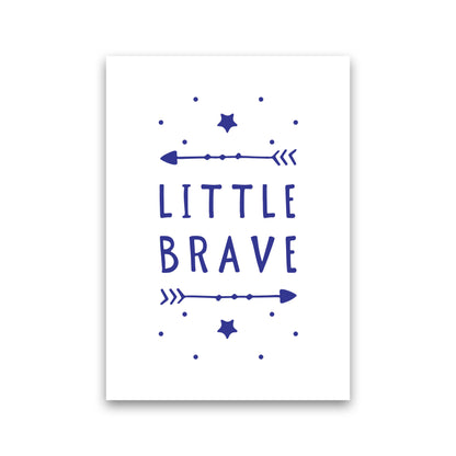 Little Brave Navy Framed Typography Wall Art Print Print Only