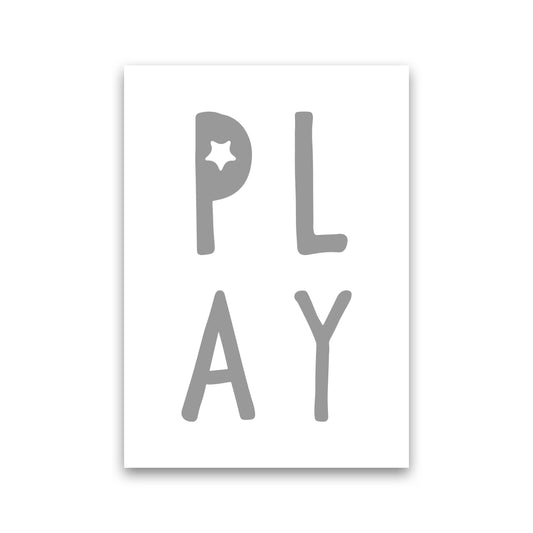 Play Grey Framed Typography Wall Art Print Print Only