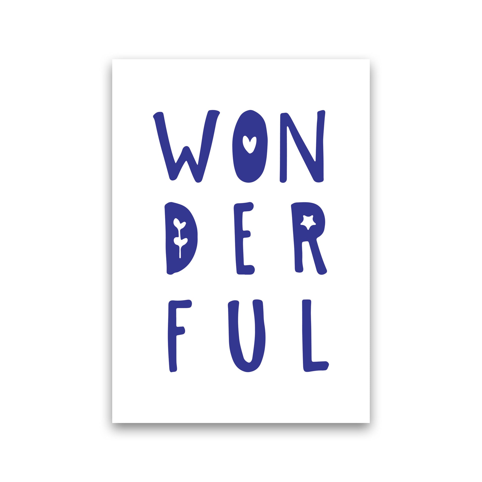 Wonderful Navy Framed Nursey Wall Art Print Print Only
