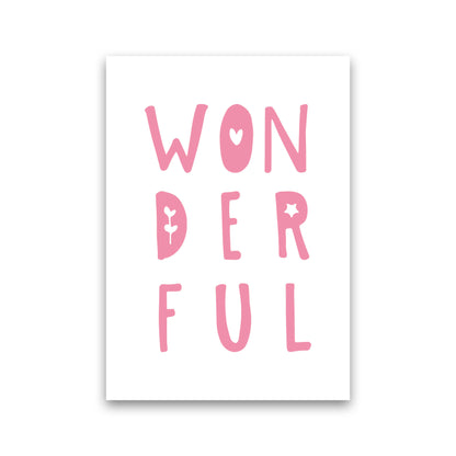 Wonderful Pink Framed Nursey Wall Art Print Print Only