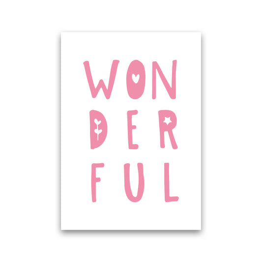 Wonderful Pink Framed Nursey Wall Art Print Print Only