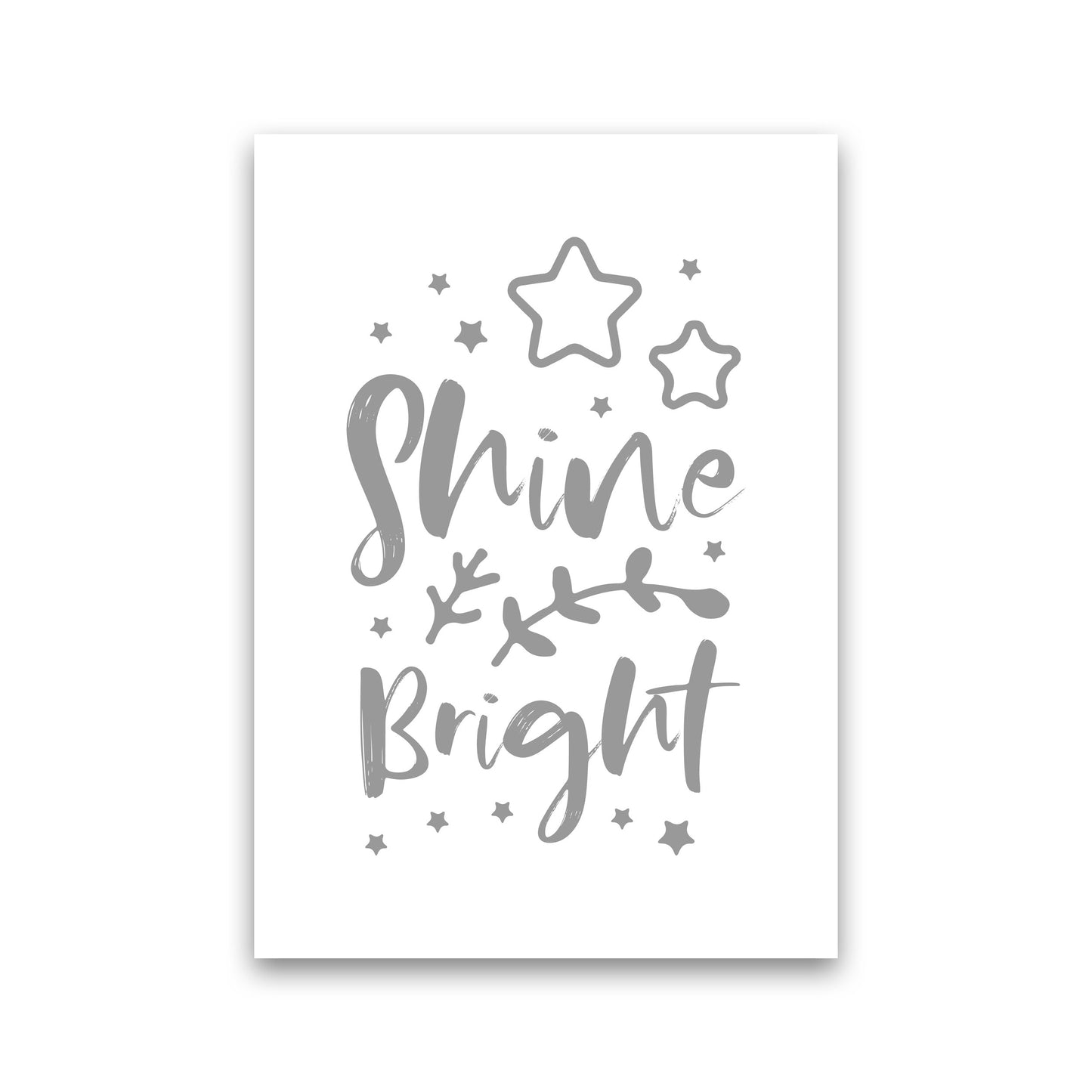Shine Bright Grey Framed Nursey Wall Art Print Print Only