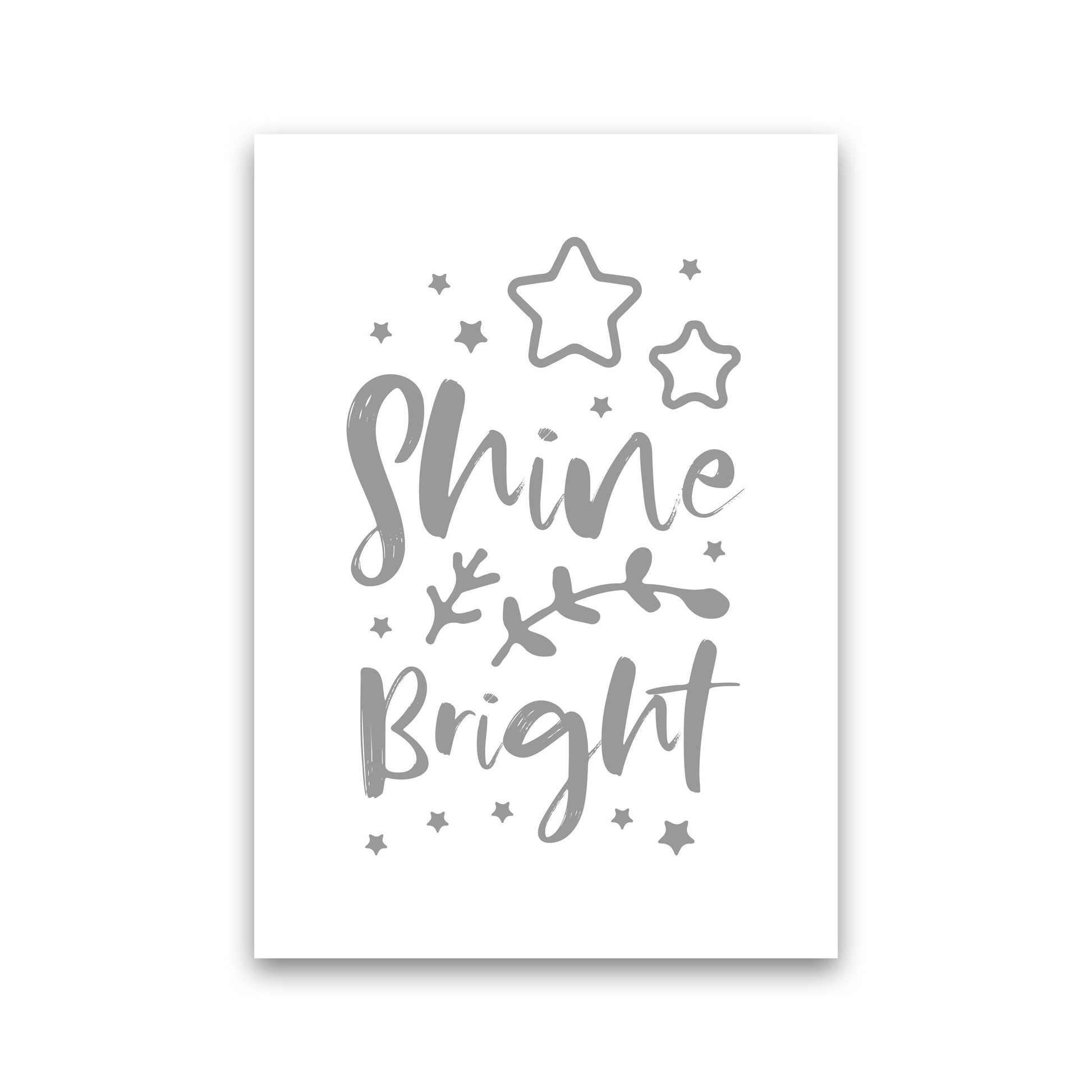 Shine Bright Grey Framed Nursey Wall Art Print Print Only