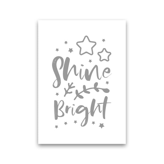 Shine Bright Grey Framed Nursey Wall Art Print Print Only
