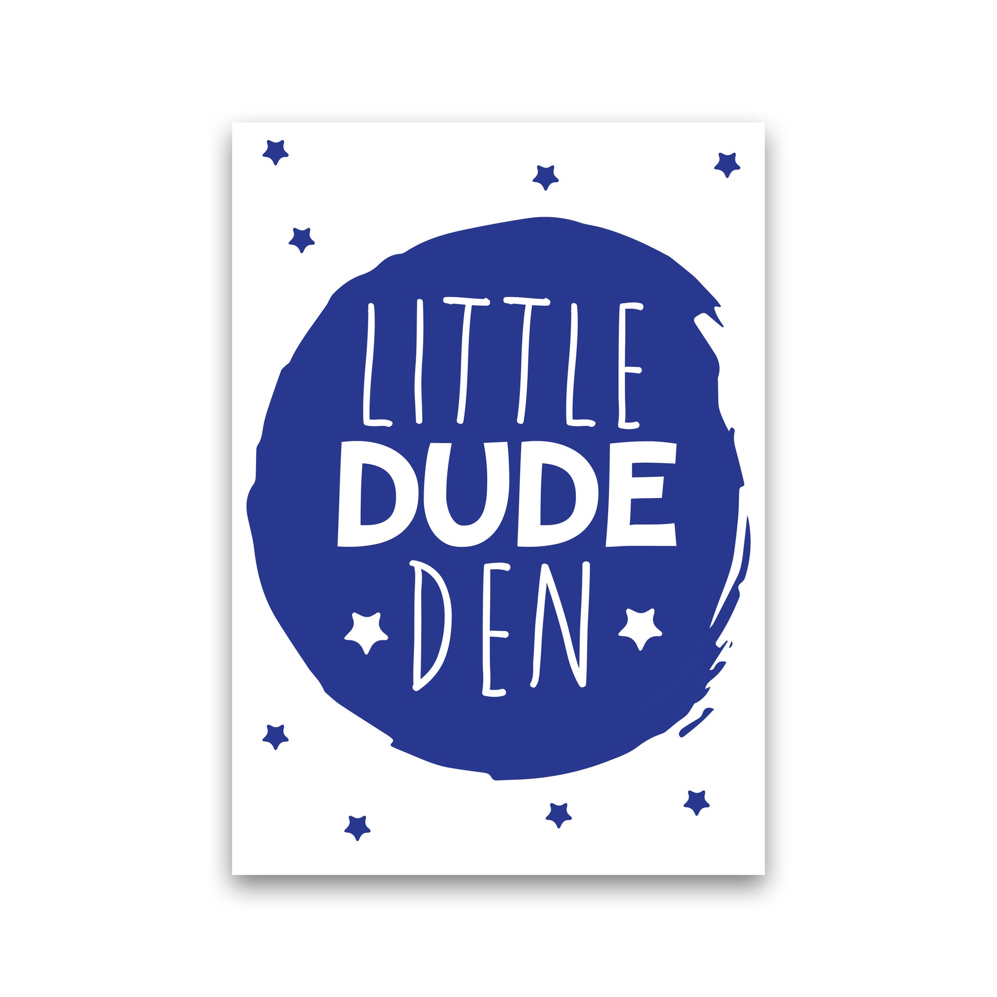 Little Dude Den Navy Circle Framed Nursey Wall Art Print Print Only