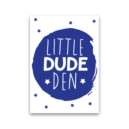 Little Dude Den Navy Circle Framed Nursey Wall Art Print Print Only