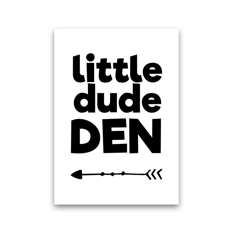 Little Dude Den Black Framed Nursey Wall Art Print Print Only