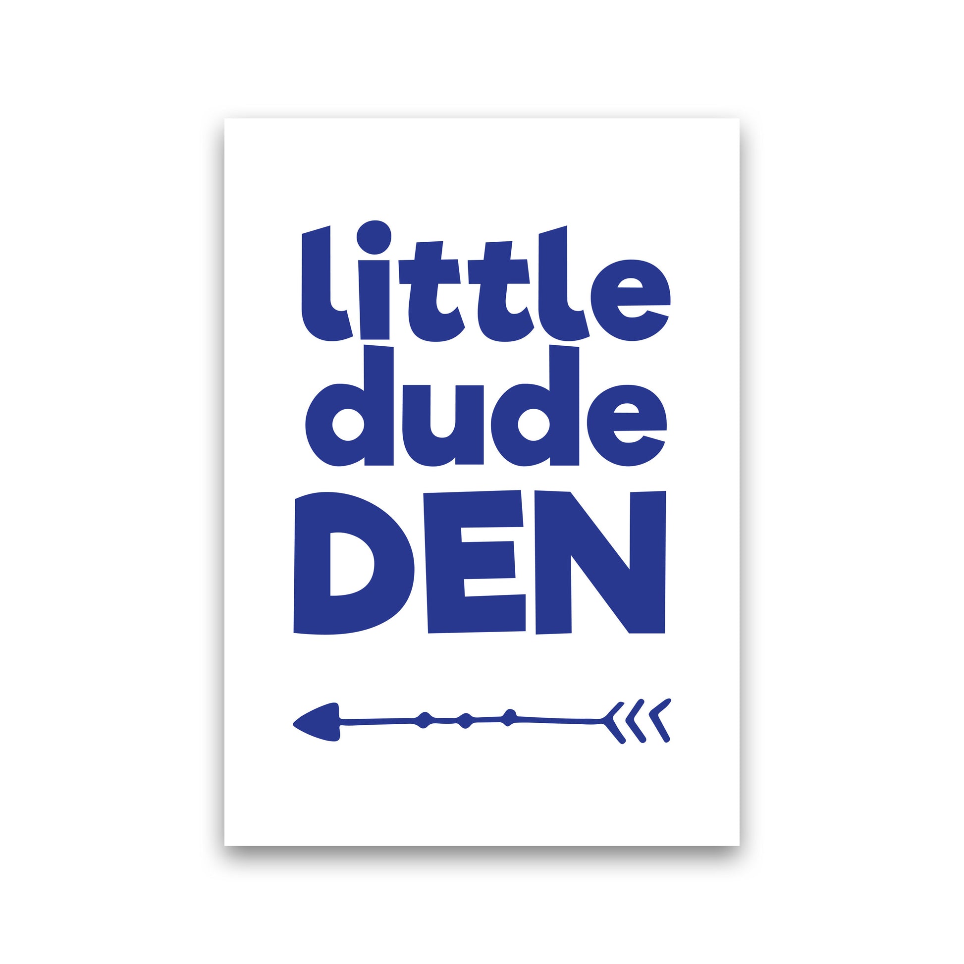 Little Dude Den Navy Framed Nursey Wall Art Print Print Only