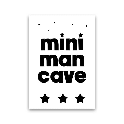 Mini Man Cave Black Framed Nursey Wall Art Print Print Only