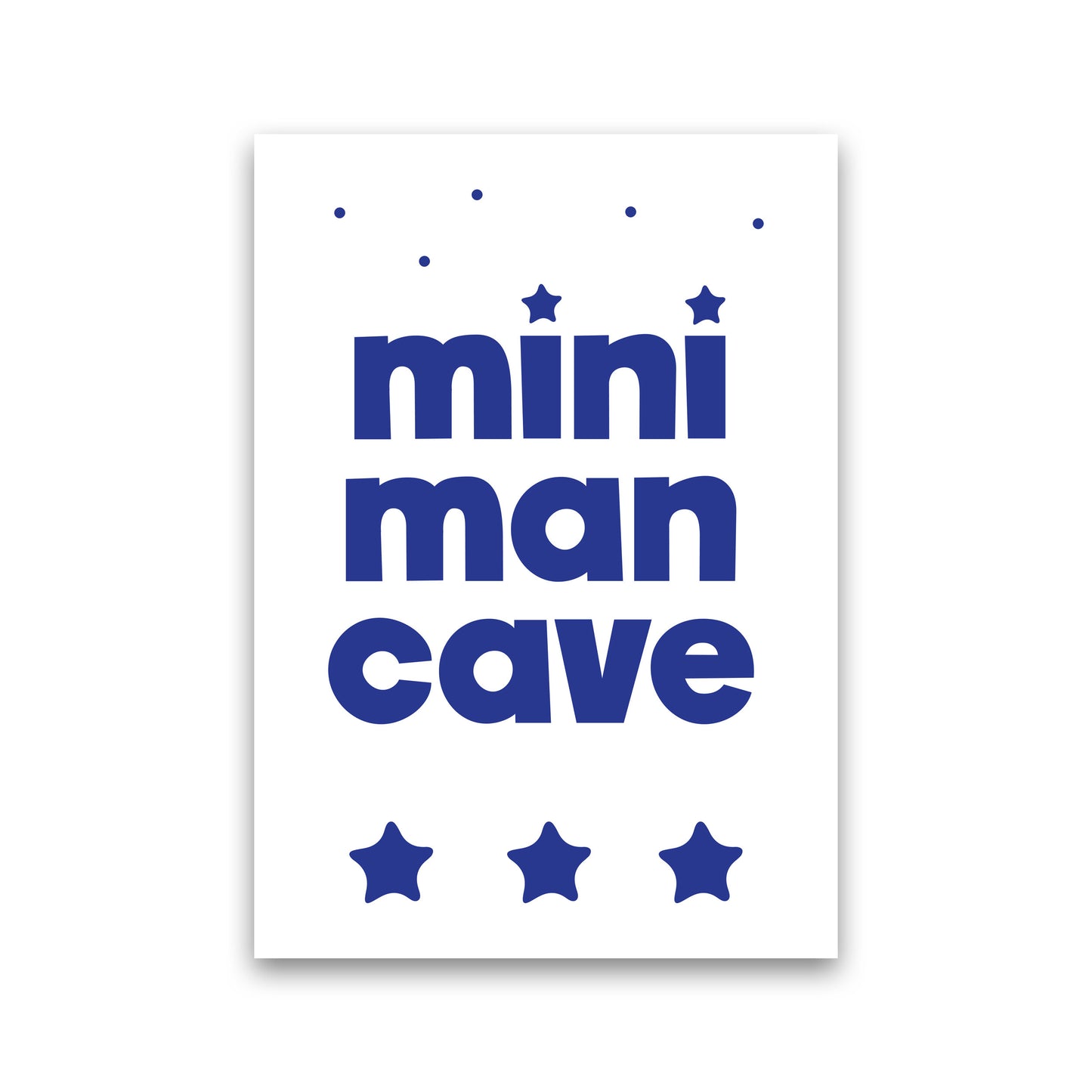 Mini Man Cave Navy Framed Nursey Wall Art Print Print Only