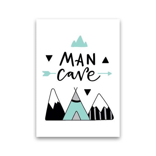 Man Cave Mountains Mint And Black Framed Typography Wall Art Print Print Only