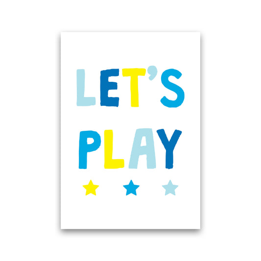 Let&#39;s Play Blues Framed Nursey Wall Art Print Print Only