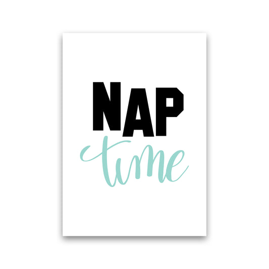 Nap Time Black And Mint Framed Typography Wall Art Print Print Only