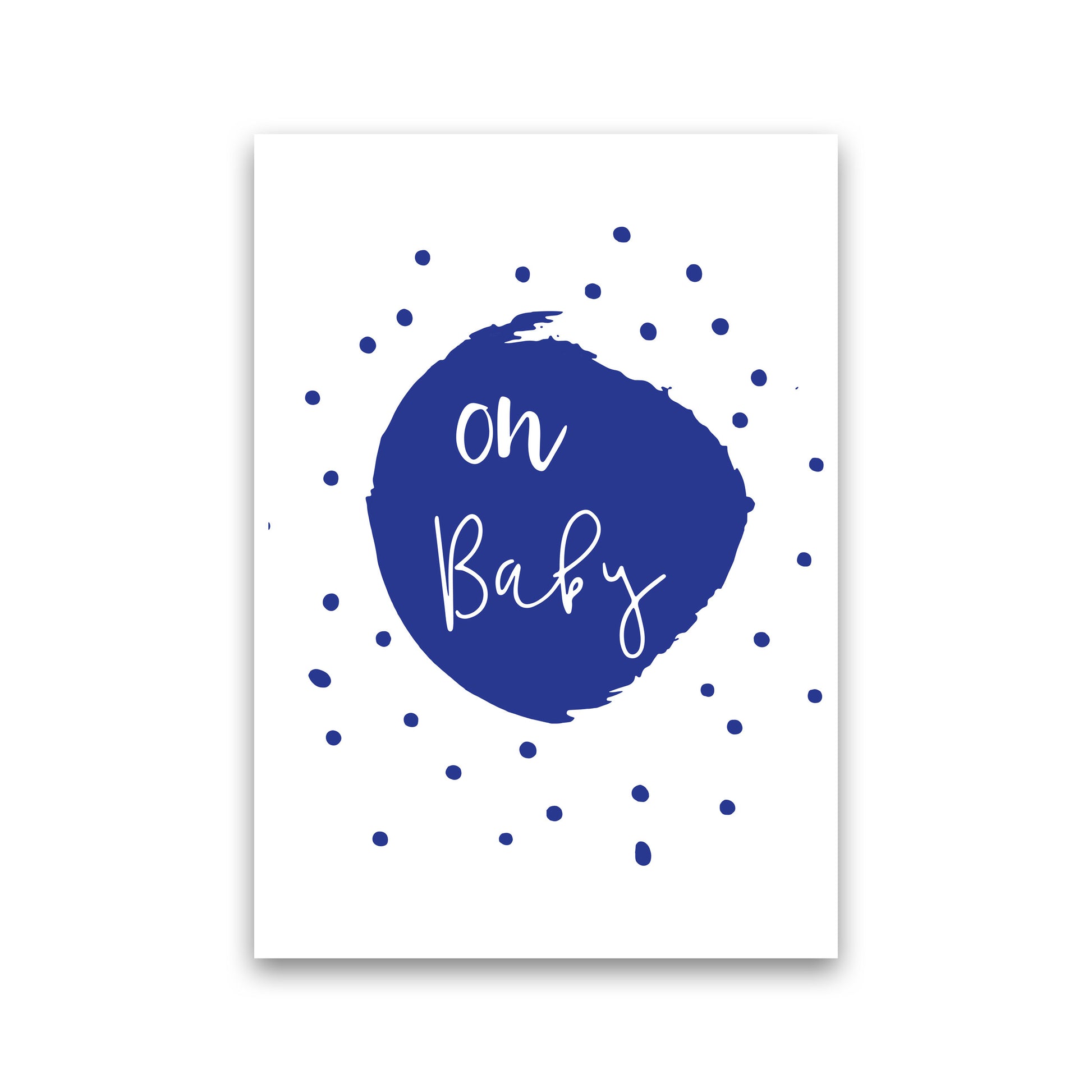 Oh Baby Navy Framed Typography Wall Art Print Print Only