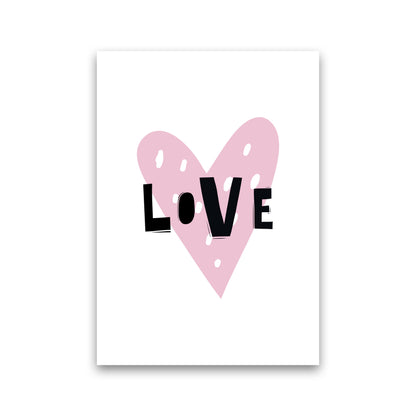 Love Heart Scandi Framed Typography Wall Art Print Print Only