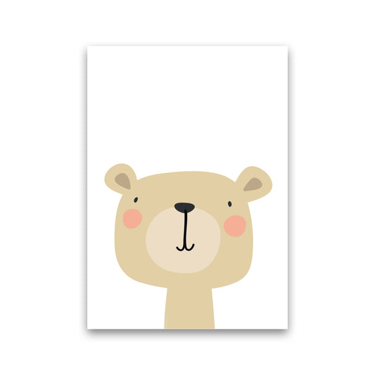 Beige Bear Modern Print Animal Art Print Print Only