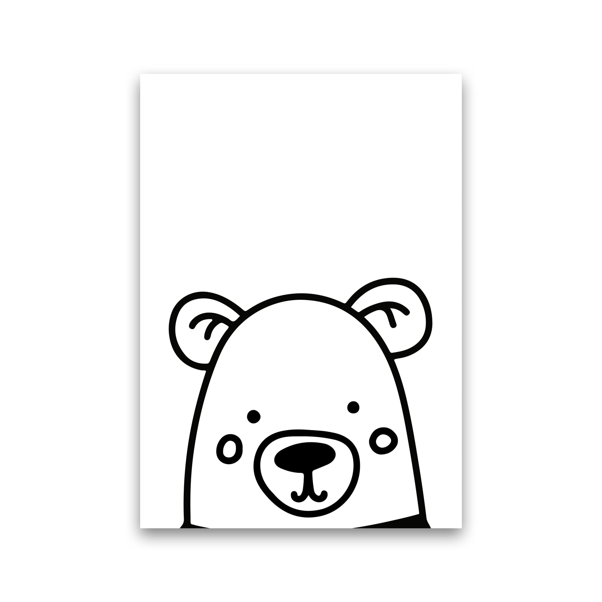Black And White Bear Modern Print Animal Art Print Print Only