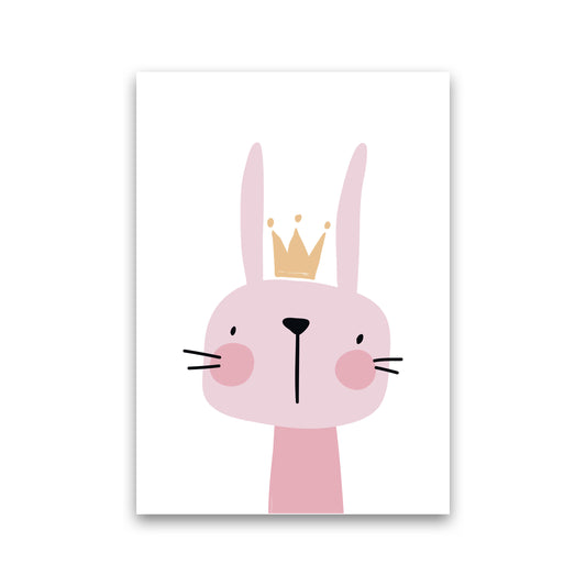 Pink Bunny Modern Print Animal Art Print Print Only
