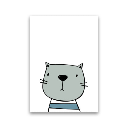 Cat Modern Print Animal Art Print Print Only