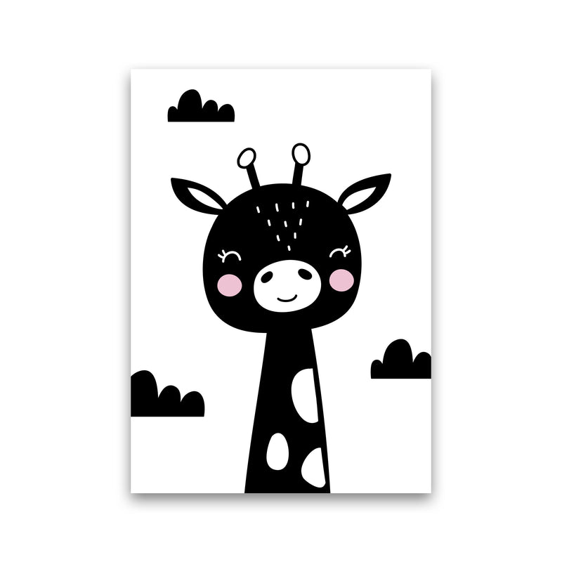 Scandi Black Giraffe Framed Nursey Wall Art Print Print Only