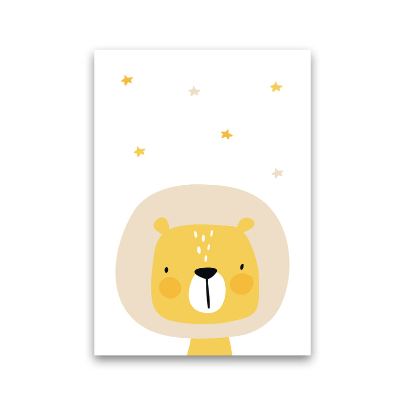 Scandi Lion And Stars Framed Nursey Wall Art Print Print Only